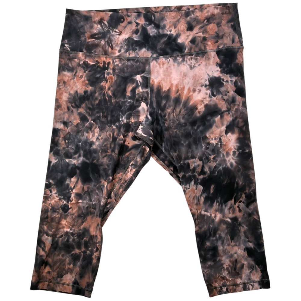 lululemon Align HR Crop 23 Diamond‎ Dye Graphite Gray Pink Black Leggings 20 LN